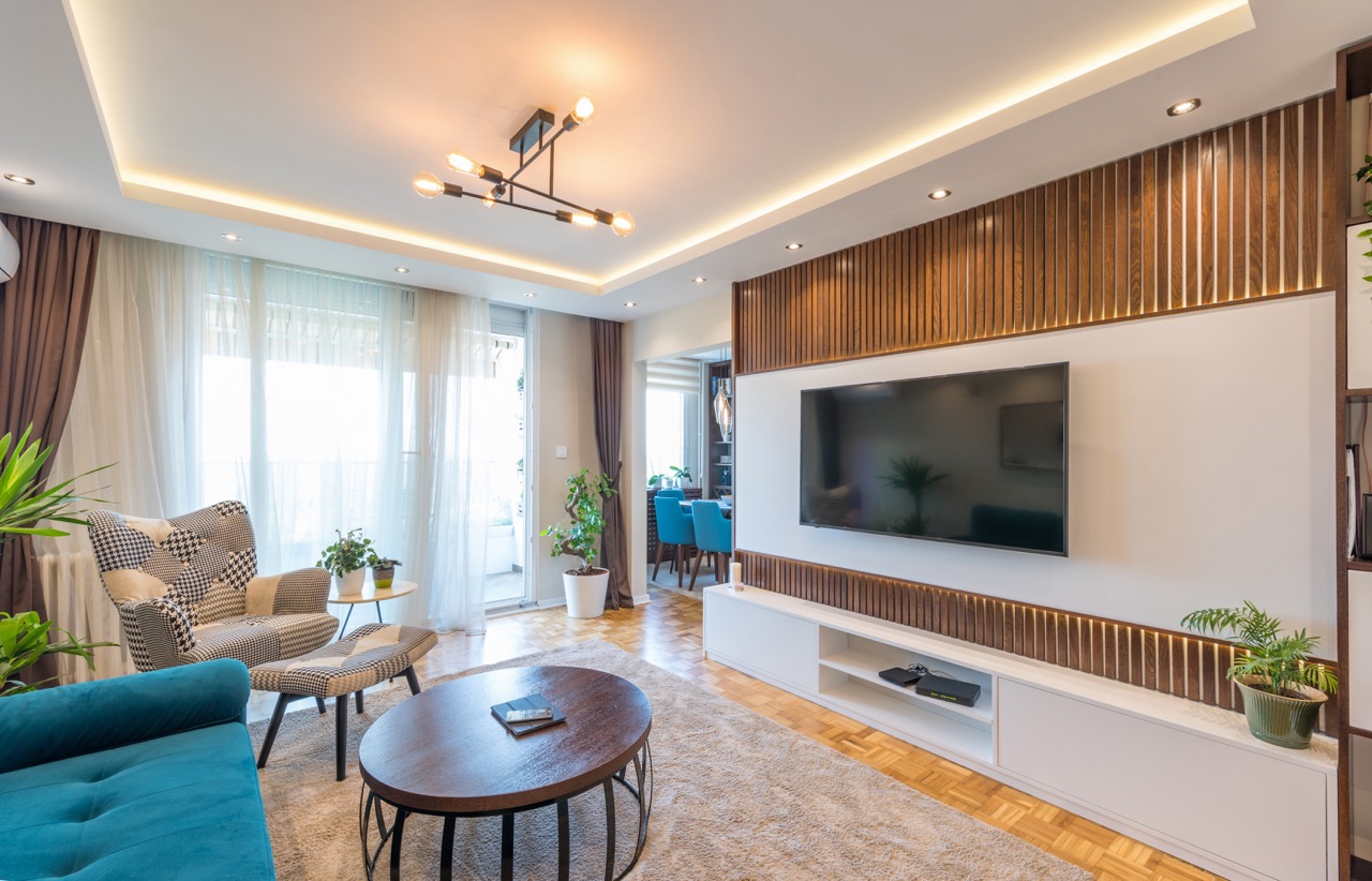 Interior lighting in a residential space